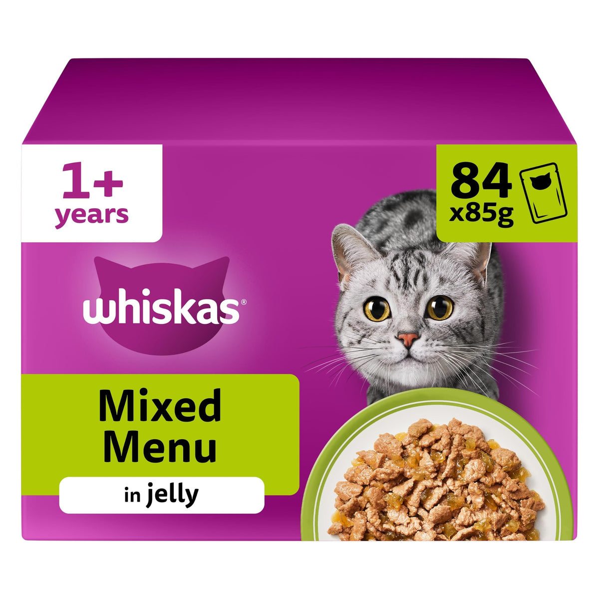 WHISKAS Adult Wet Cat Food in Jelly 40x85g Fish Favourites