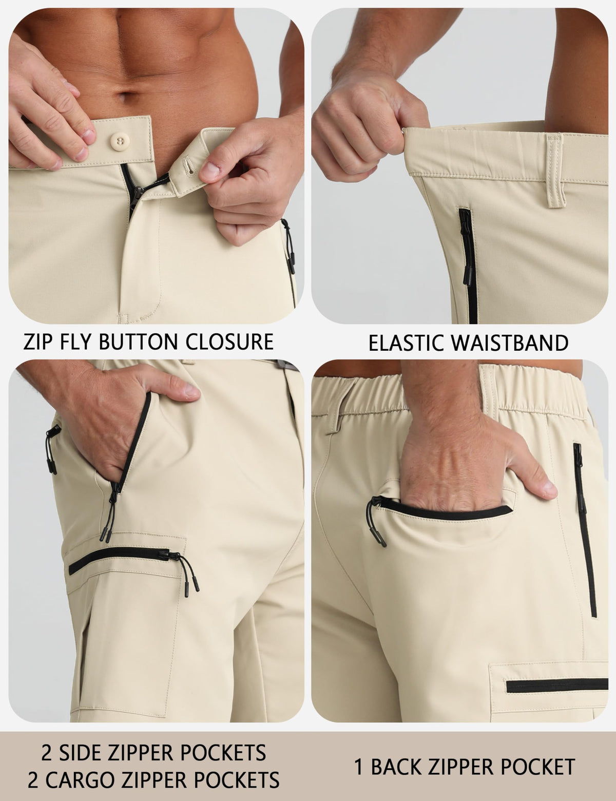 APTRO Mens Cargo Hiking Shorts Outdoor Lightweight Golf Casual Shorts for Men with 5 Zipper Pockets