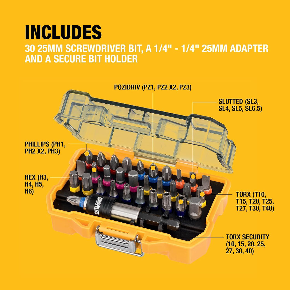 DEWALT XS Tough Case 25mm Screwdriving Set 32pc, DT7969-QZ