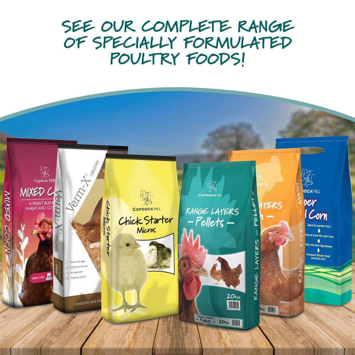 Copdock Mill Range Layers Pellets with Verm-X Chicken Feed 20kg