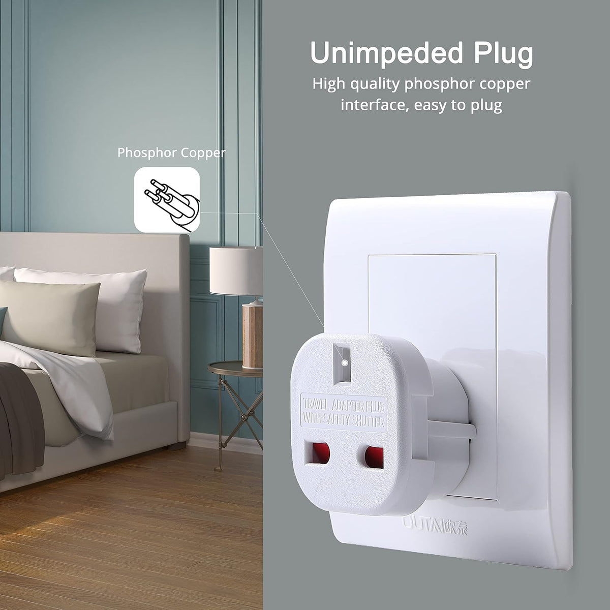 DAPTER's 5 Pack White UK to European Plug Adapter | Travel Adapter UK to Europe | Euro Plug Adapter (Type G to C, E, F) | Travel Plugs UK to EU Countries (SPAIN, ITALY, GREECE, TURKEY, POLAND & More)