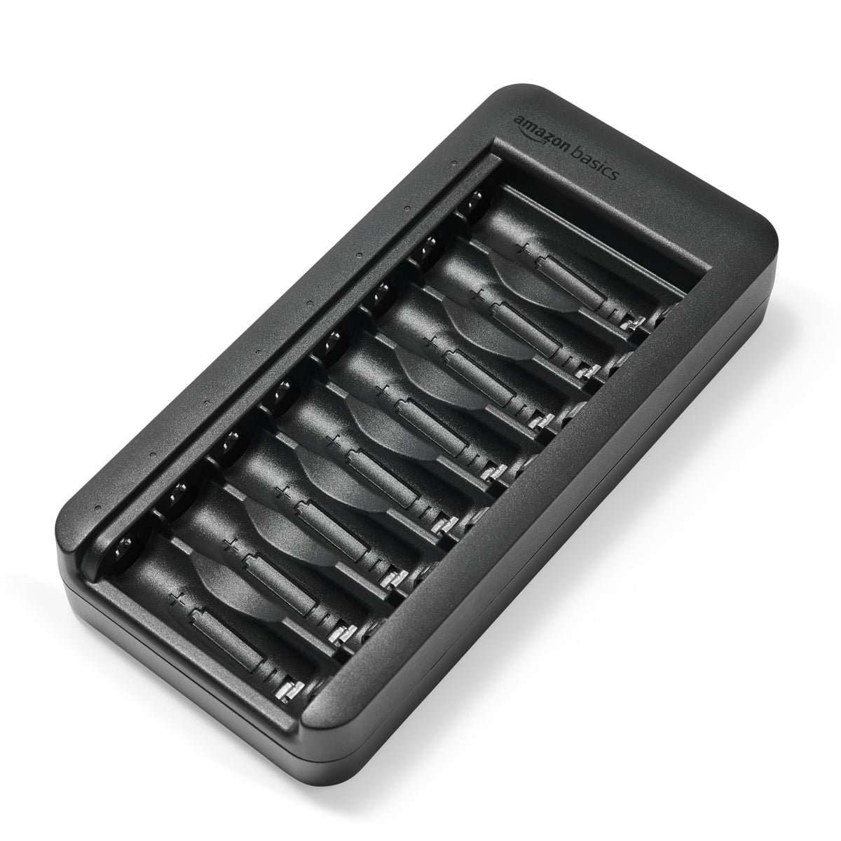 Amazon Basics 4 Slot Ni-MH AA & AAA Battery Charger With Indicator LEDs, With USB Port, Black