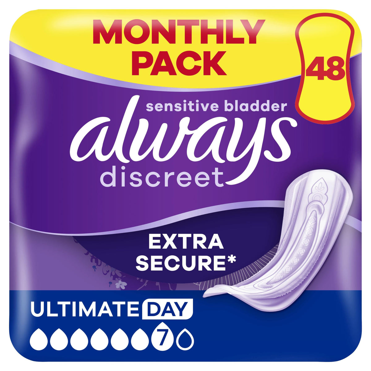Always Discreet Incontinence Pads Ultimate Night 48x