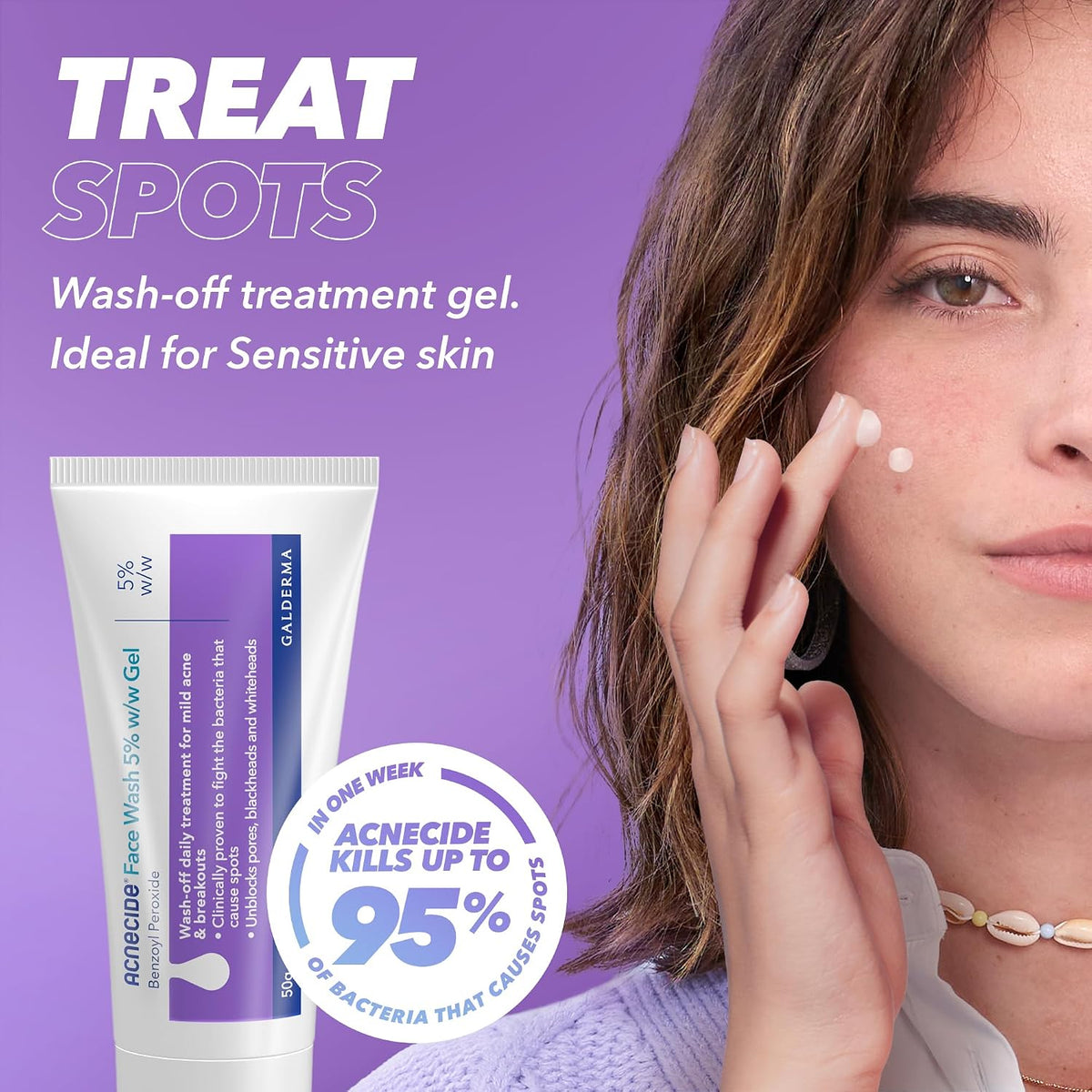 Acnecide Face Wash Gel 5% Benzoyl Peroxide 50g