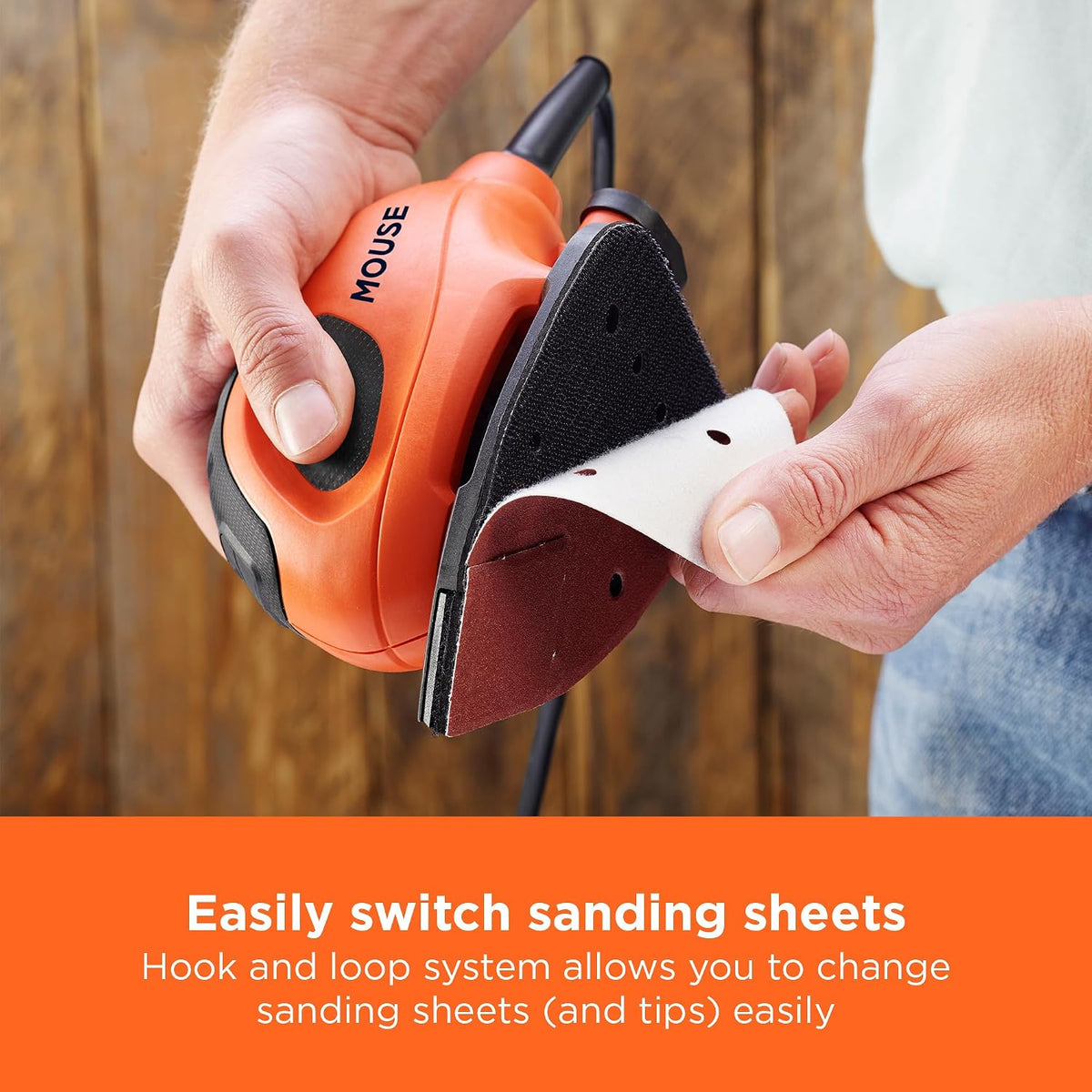 BLACK+DECKER Mouse 55W Compact Detail Sander, BEW230BC-GB