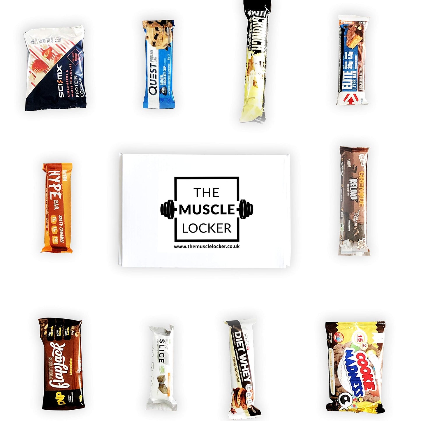 Muscle Locker Protein Snack Box - Gym Gifts for Men & Women - High Protein Hamper with Bars & Snacks - Fitness Gift for Gym Lovers - High Protein Selection Box