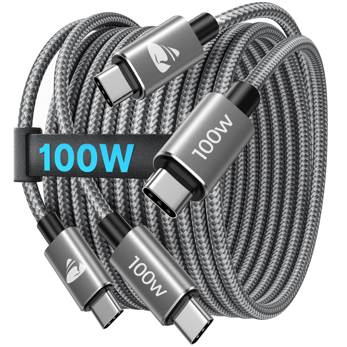 USB-C to C 1M 100W PD3.0 Fast Charging Cable - Compatible with MacBook Pro, iPad Air, iPhone 15, Samsung S23/S22/S21 Ultra, Pixel 7/6, Switch, PS5
