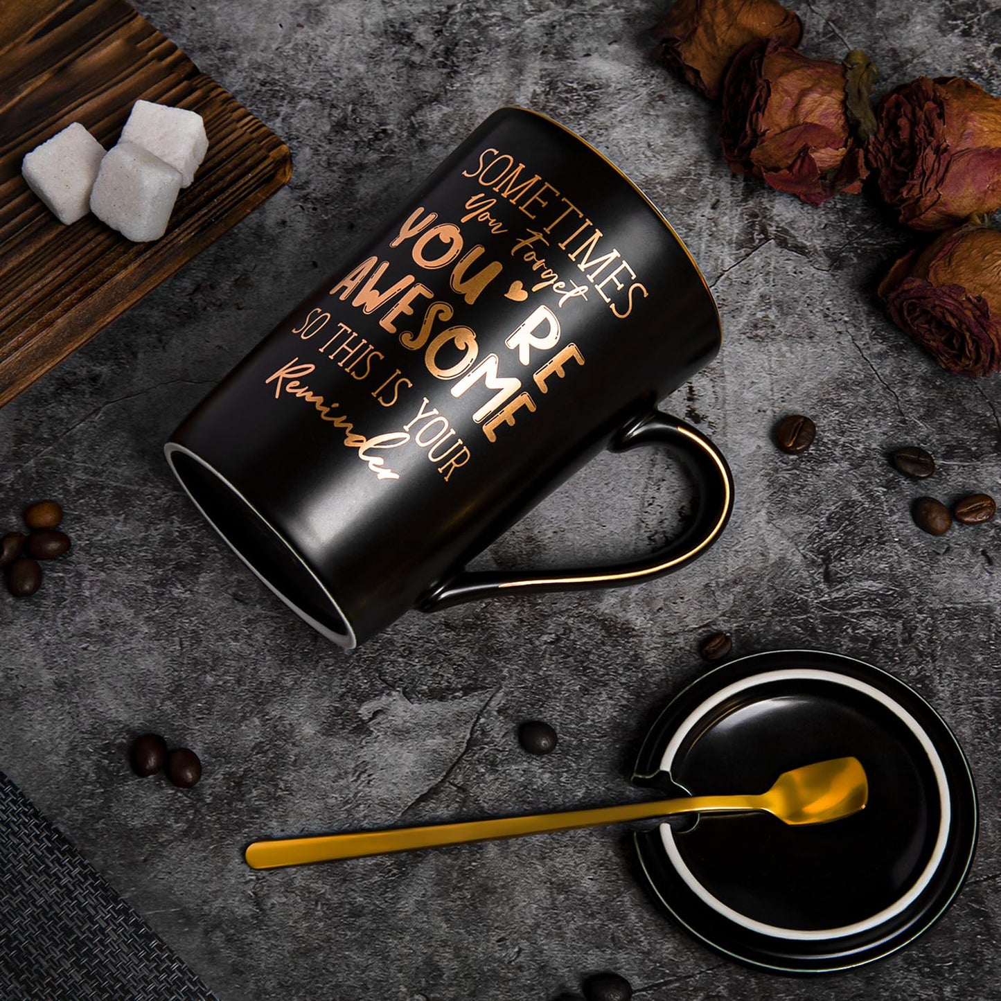 Unique Teacher Appreciation Gifts for Women - Best Teacher Gifts for Teachers, 14oz Pink Marble Ceramic Coffee Mug Printed with Gold, Retirement Birthday Graduation Ideas, End of The Year, Gift Boxed