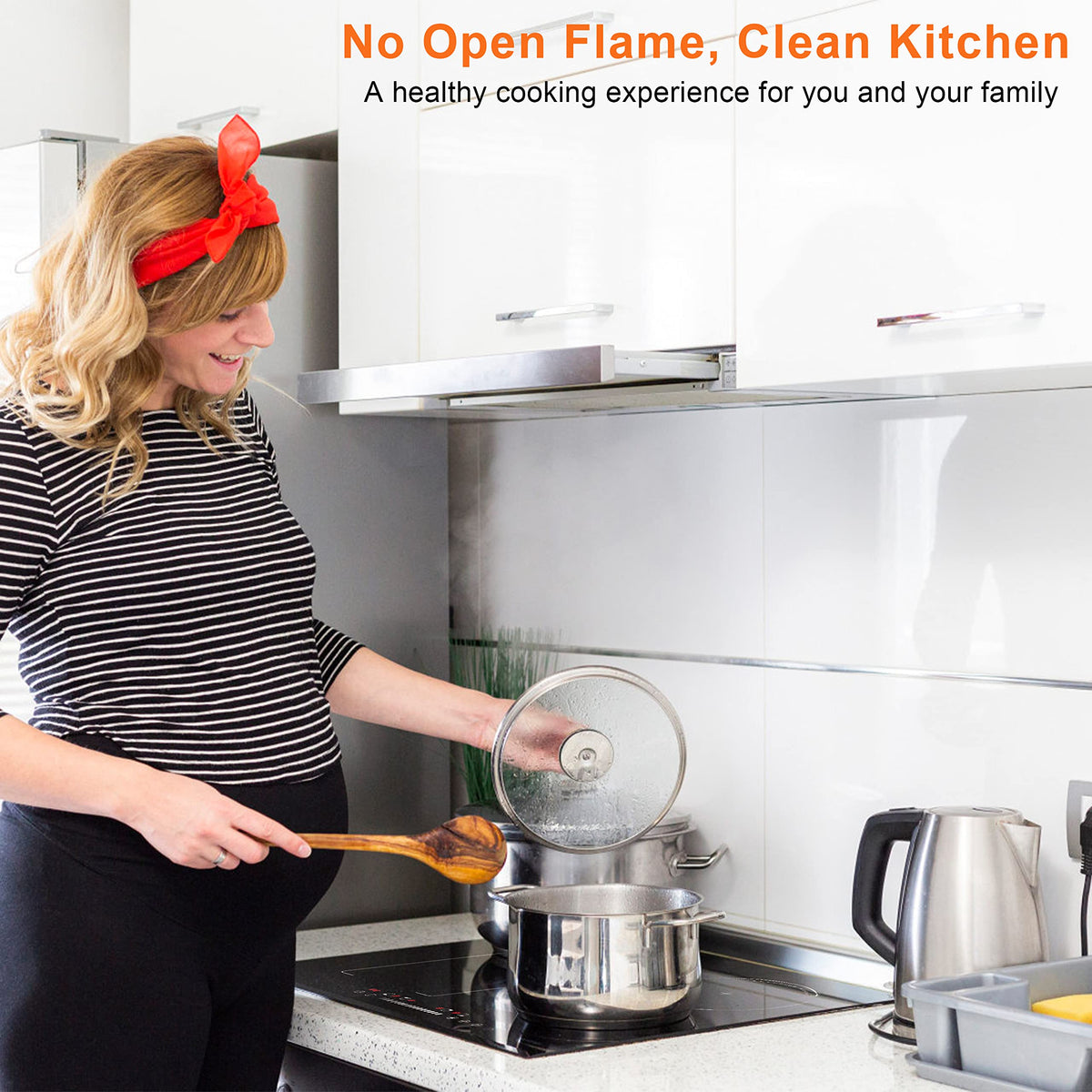 Hobsir Induction Hob with Flex Zone, Built-in Electric Hob 4 Burners 60 cm