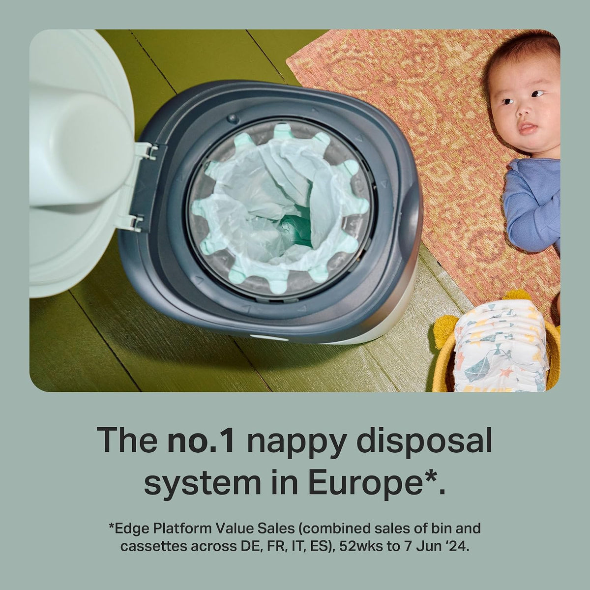 Tommee Tippee Twist & Click Nappy Bin Odour & Germ Protection
