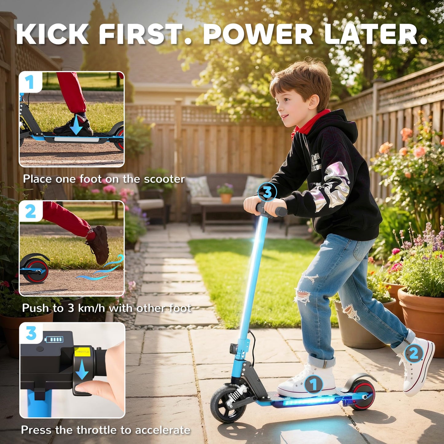 SPORTNOW Kids Electric Scooter — 150W, 14 km/h, 6 km Range, Foldable | CE Certified