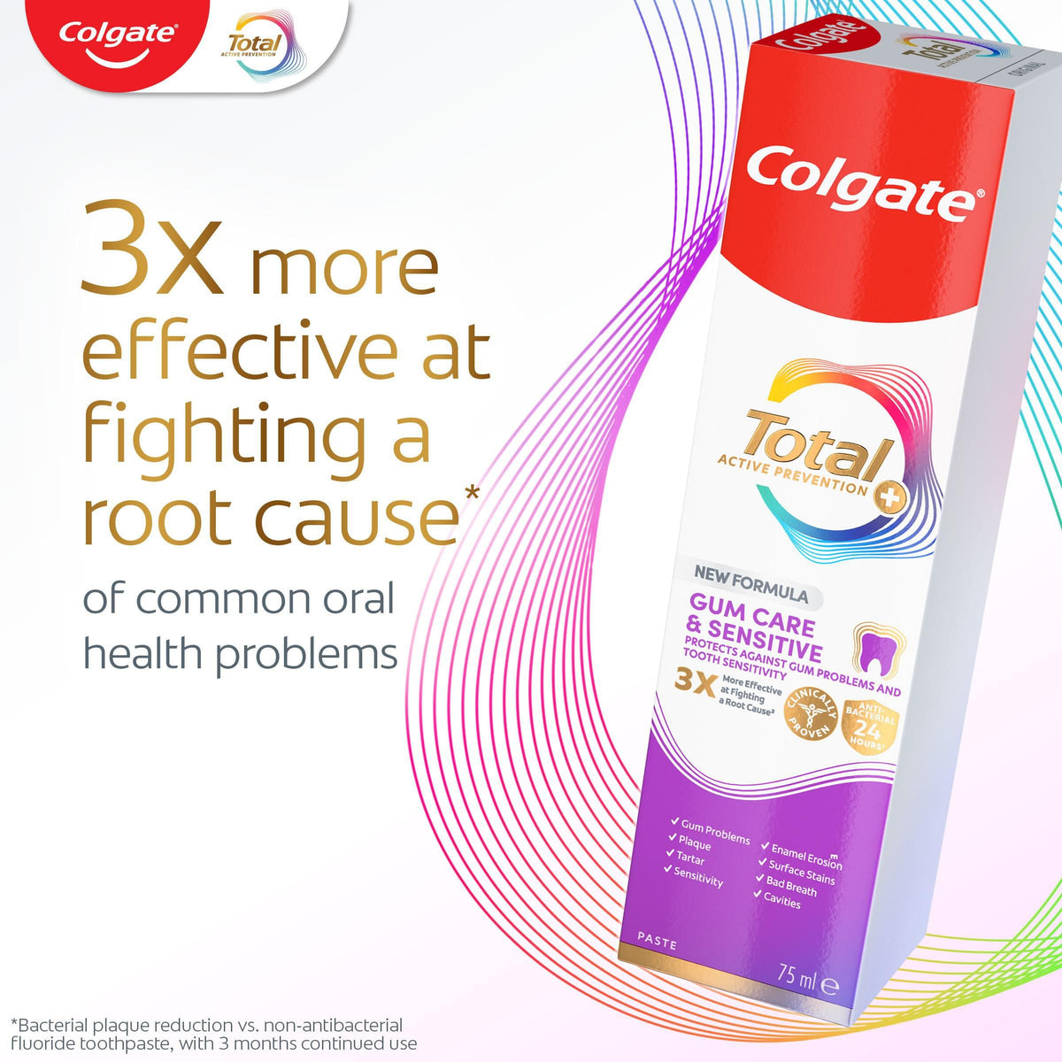 Colgate Total Active Prevention+ Decay + Erosion Defence Toothpaste, 75ml