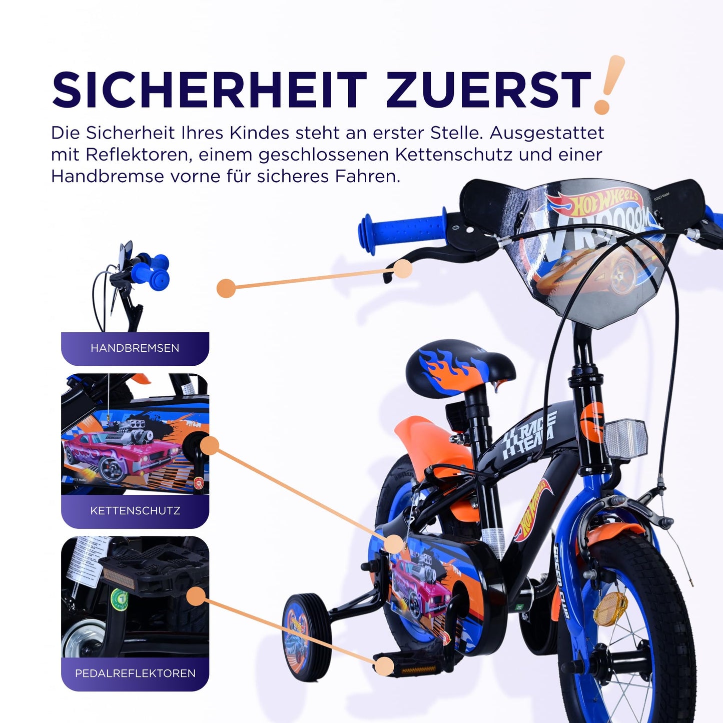 Volare Official Marvel Spider-Man Kids Bike 12" with Stabilisers — Ages 3-4