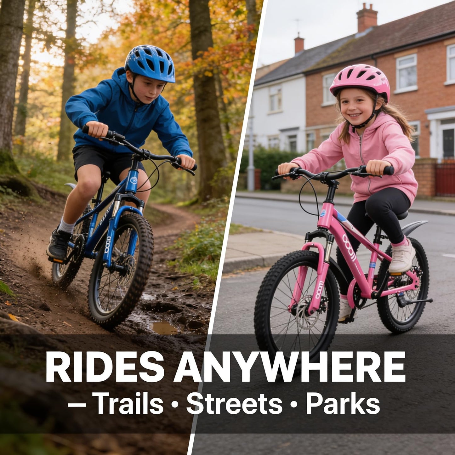 BSTSEL Kids Road Bike 18" with Front Suspension, Disc Brakes & Kickstand — Pink
