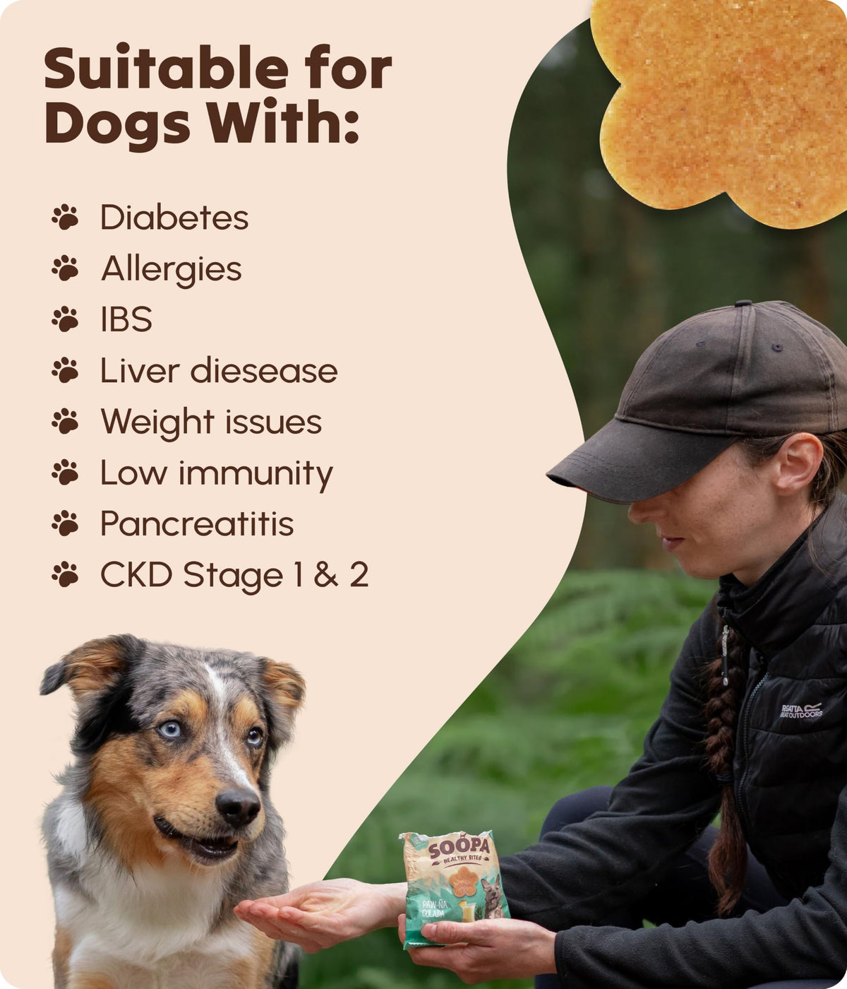 Soopa Strawberry Dog-Quiri Healthy Bites, Dog Training Treats, 50 g, 1-Pack
