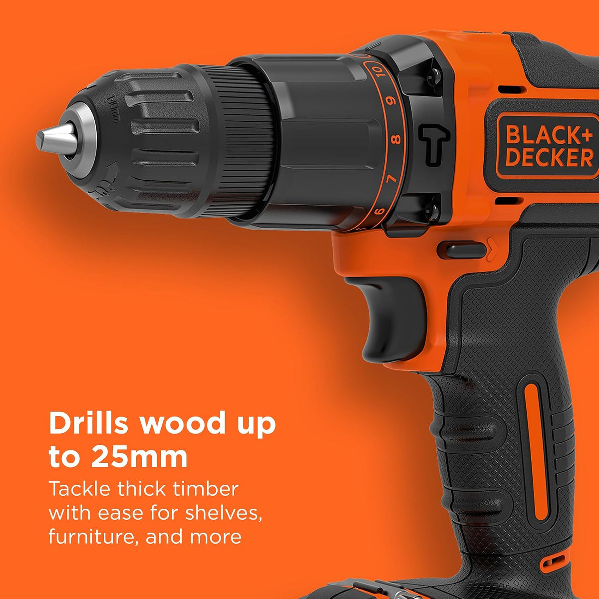 BLACK+DECKER 18V Cordless Hammer Drill, BCD700S1K-GB
