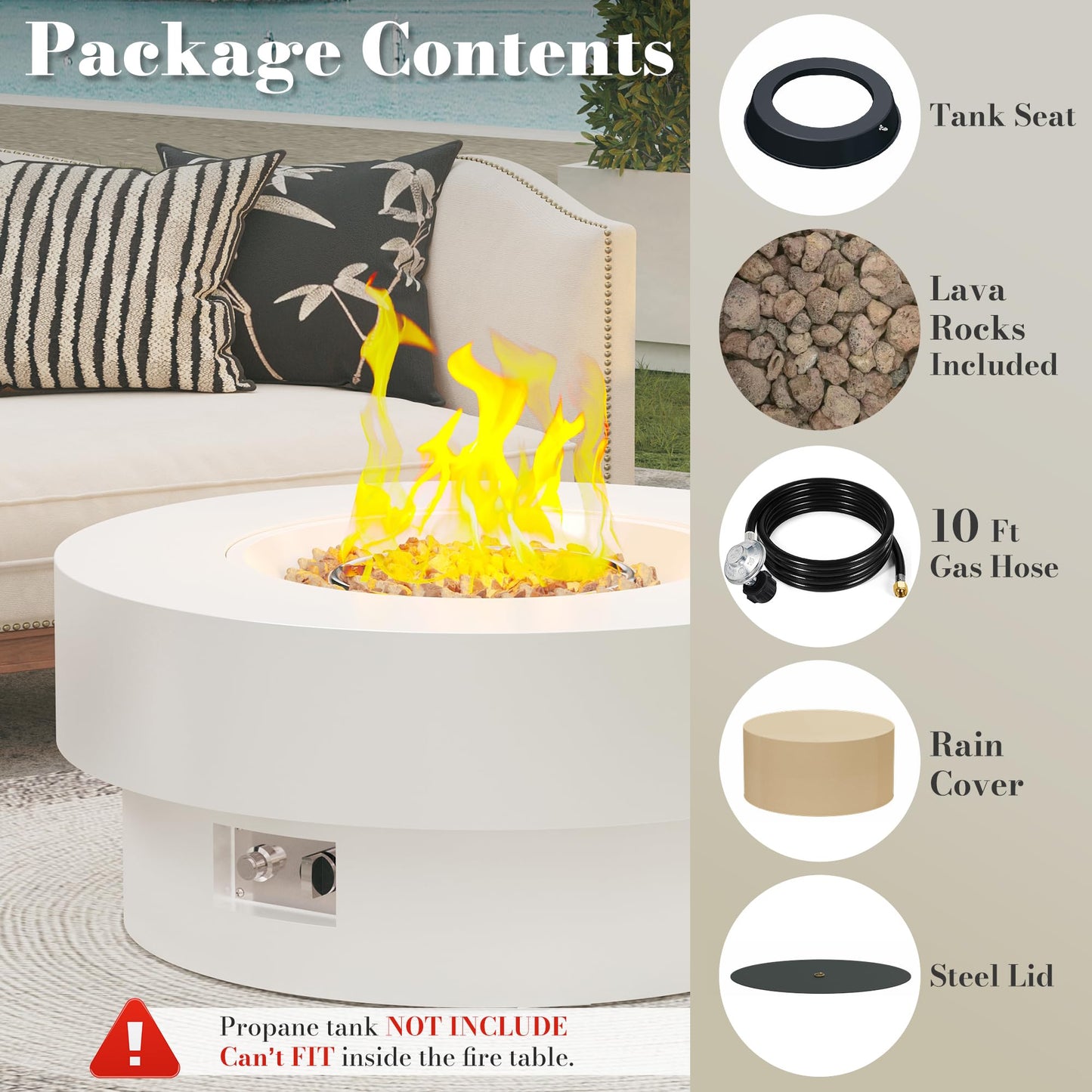 Smokeless Fire Pit with Removable Ash Pan, Fire Pits for Garden Wood Burning, Portable Camping Firepit, for Backyard Patio, Stainless Steel, Waterproof Bag & Poker Included, 50 x 38cm, Silver