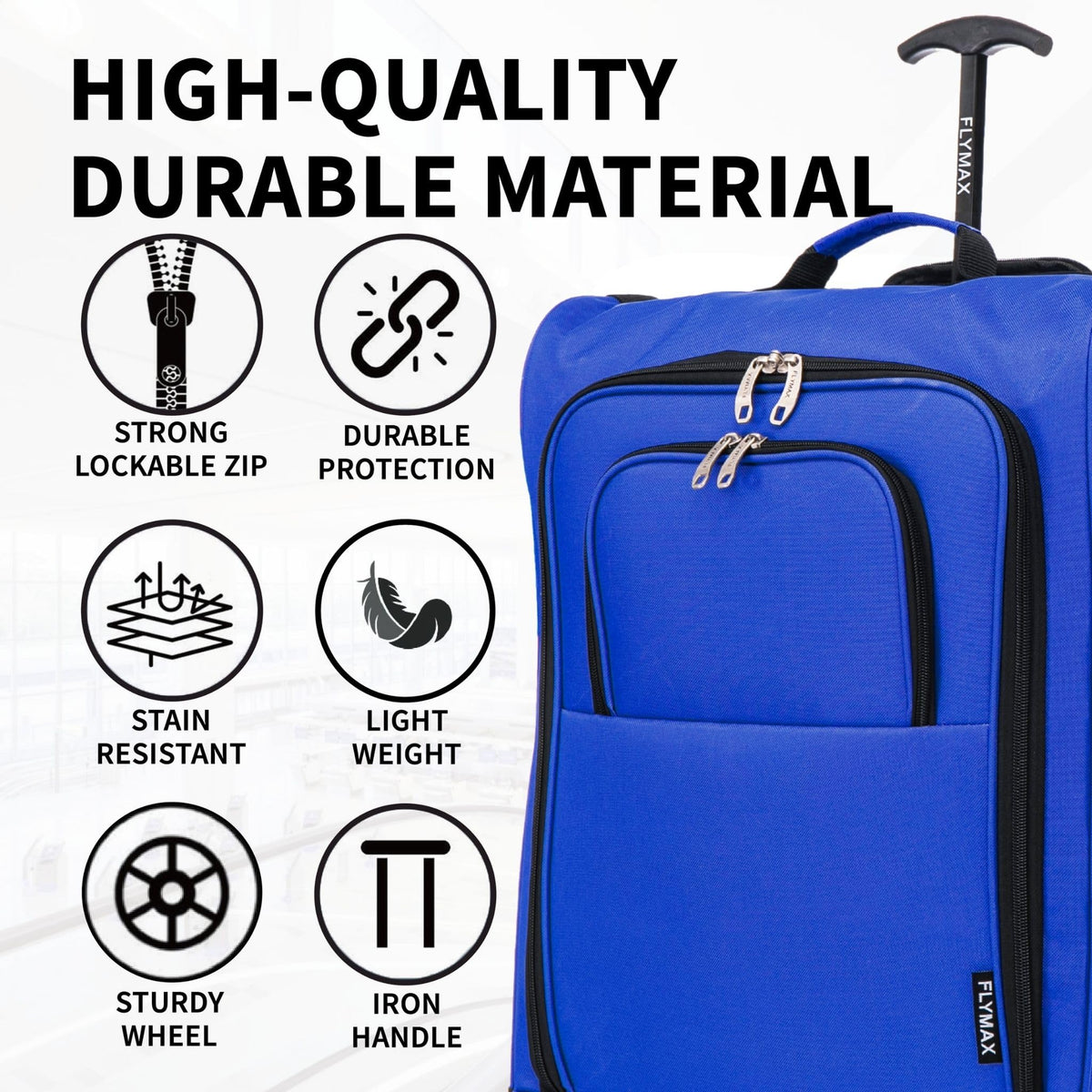Easyjet 45x36x20 Carry on Suitcase Approved Underseat Cabin Bag Case Lightweight Hand Luggage 1.3kg 33L Black