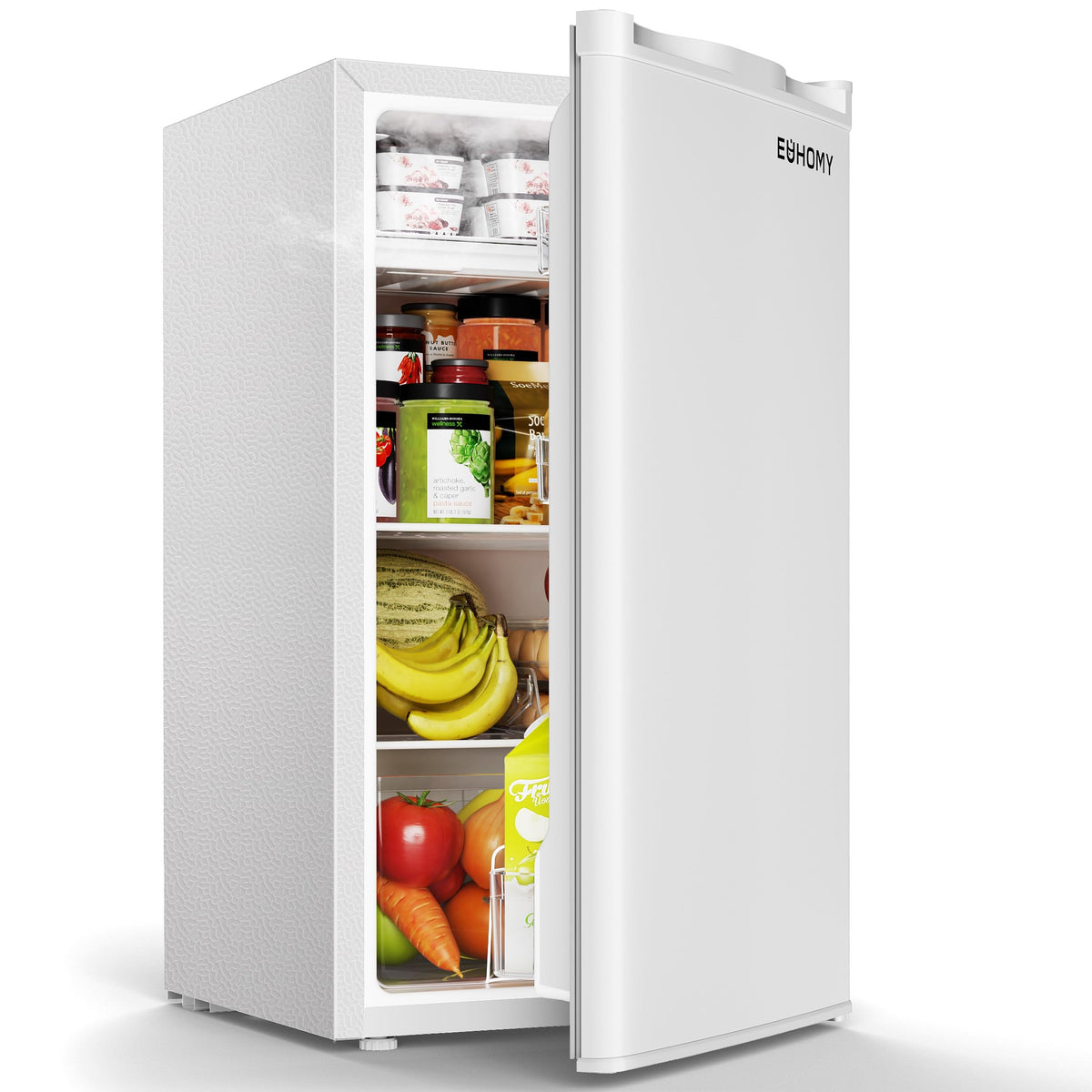93L Under Counter Fridge, 38dB Ultra-Quiet Undercounter Mini Fridge, Black