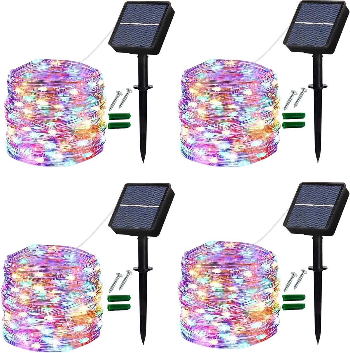 Lezonic 2Pack Solar String Lights Waterproof,12M/40Ft 120LED Garden Lights