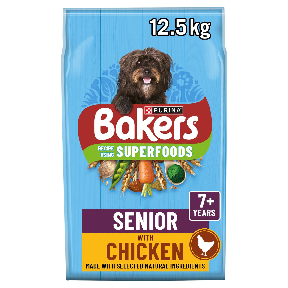 BAKERS Superfoods Small Dog Adult Dry Dog Food Chicken 1.1kg (Pack of 5)