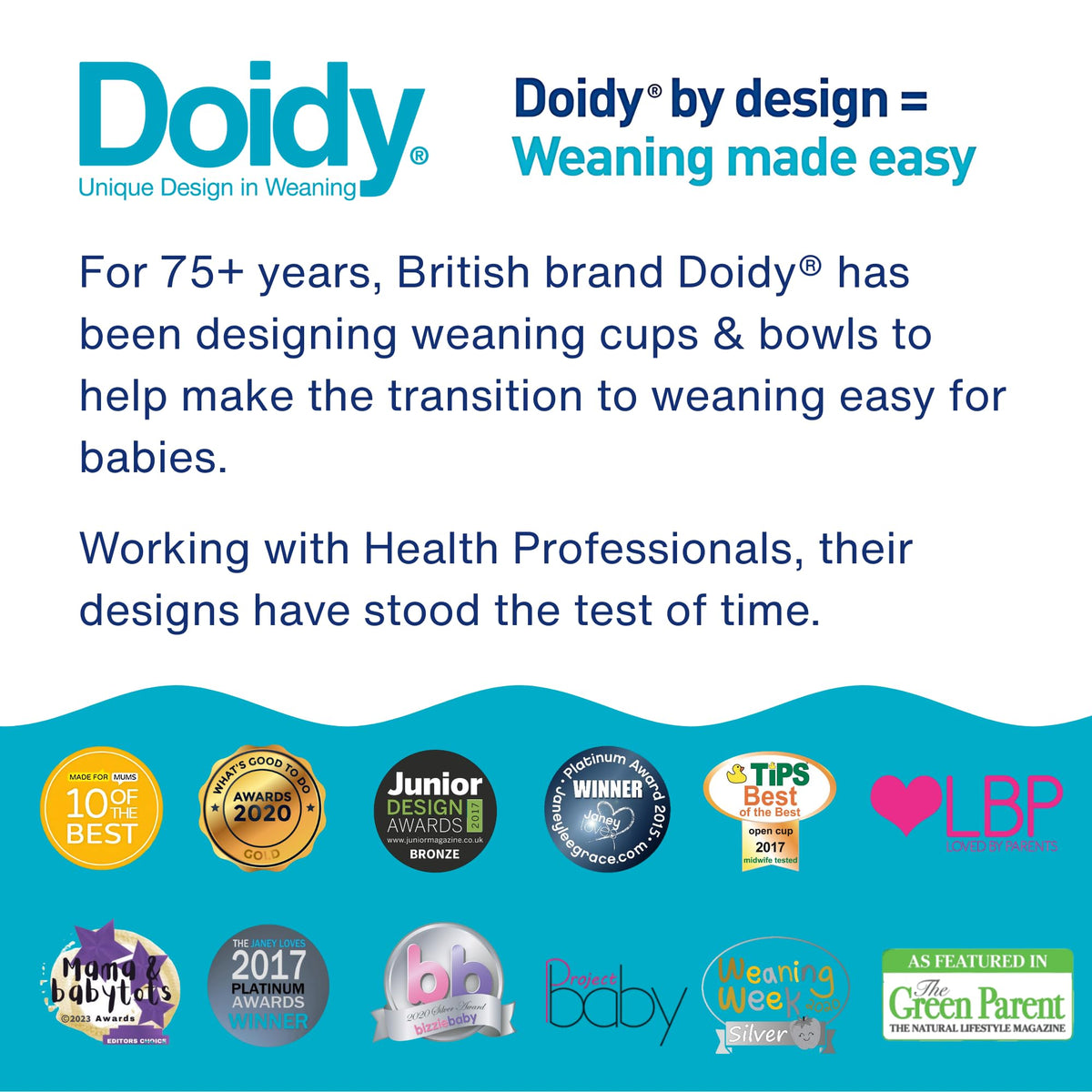 Doidy Cup, Open Cup for Training Baby 6 Months-3 Years, 200ml, Slanted Weaning Cup with Handles for Learning to Drink, BPA Free, 2 Pack (Orange)