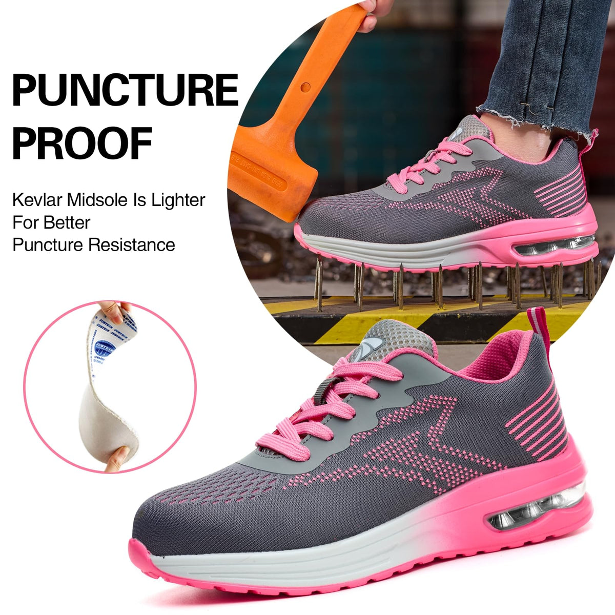 VAVOBIS Safety Trainers Men Womens Safety Shoes with Steel Toe Cap Trainers Non Slip Lightweight Work Trainers Breathable Puncture Proof Work Shoes