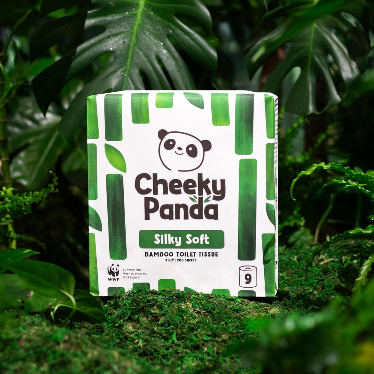 The Cheeky Panda Bamboo Toilet Paper – 9 Rolls of Toilet Paper | Plastic Free Packaging and Sustainable Toilet Tissue | 100% Compostable