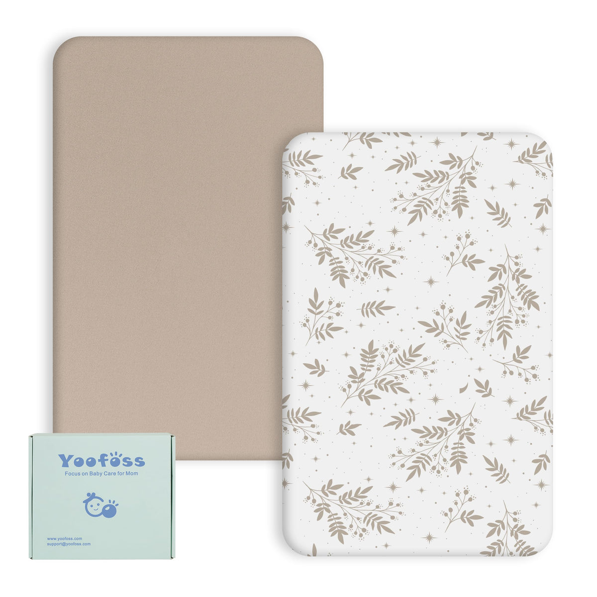 Yoofoss Moses Basket Sheets 41 x 84 cm, Fitted Soft & Breathable Microfiber Pram Sheet for Newborn Baby Boy and Girl, Crib Bassinet Mattress Protector Snuzpod Bedside 2 Pack