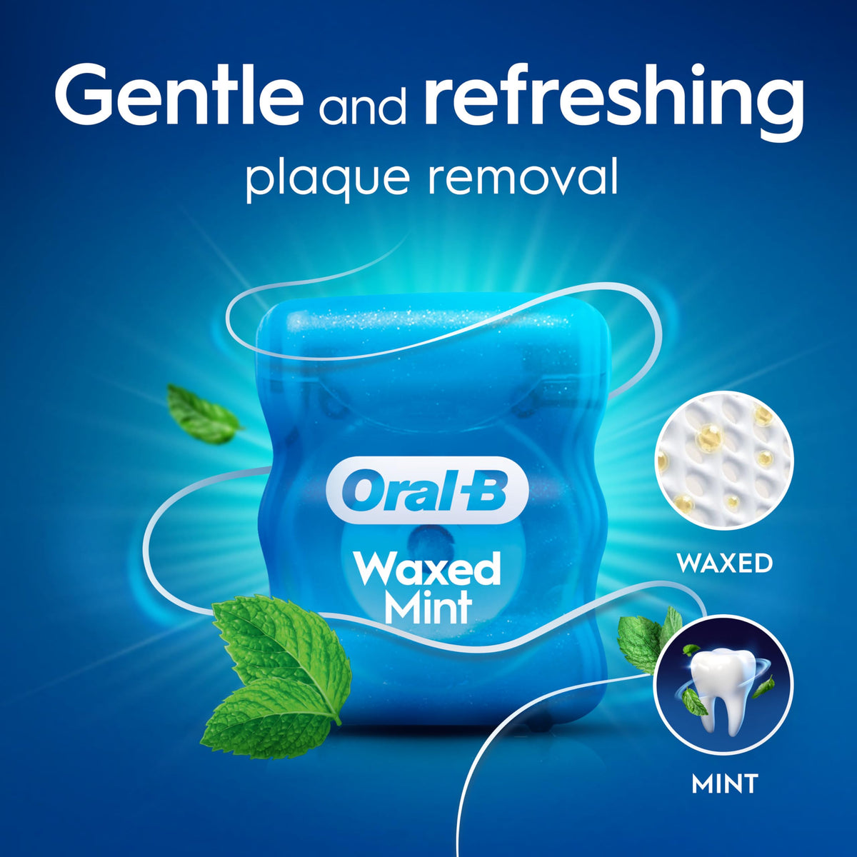 Oral-B Satin Tape Floss, Removes Plaque, Waxed Dental Floss for Tight Spaces, for a Fresh, Clean Feeling, Mint Flavour 50m Roll,2 Count
