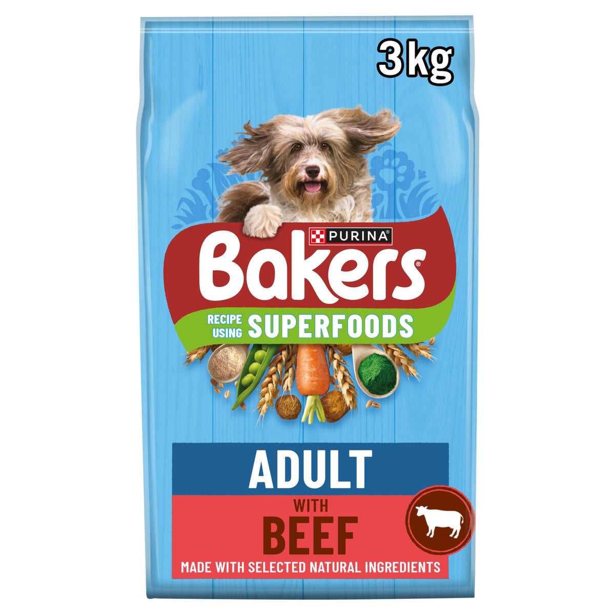BAKERS Superfoods Small Dog Adult Dry Dog Food Chicken 1.1kg (Pack of 5)