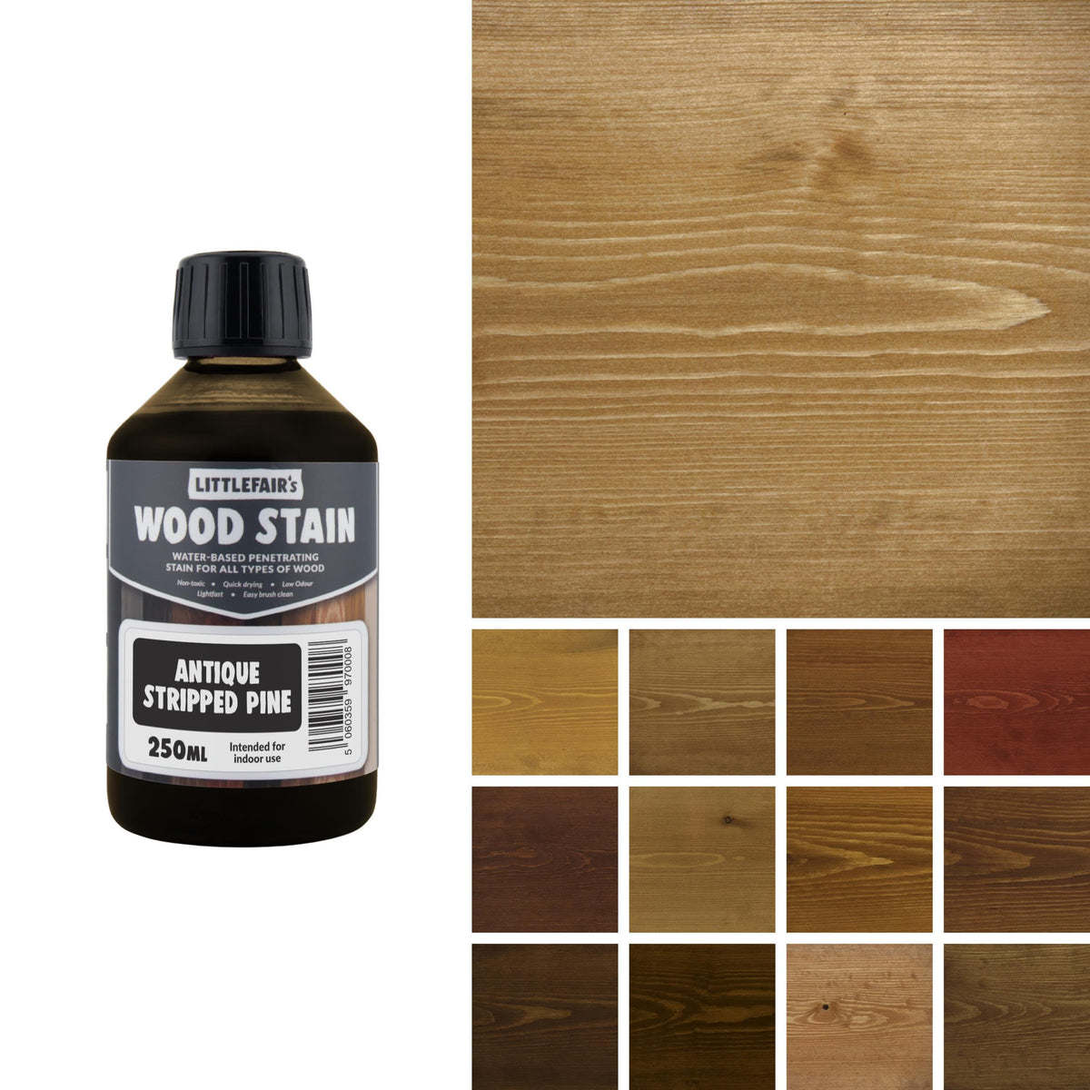 Littlefair's Wood Stain Water-Based - (Very Red Mahogany) – Non-Toxic, Eco-Friendly & Quick Drying - Easy-to-Apply, Concentrated Formula for All Wood Types – 15ml Tester Pot