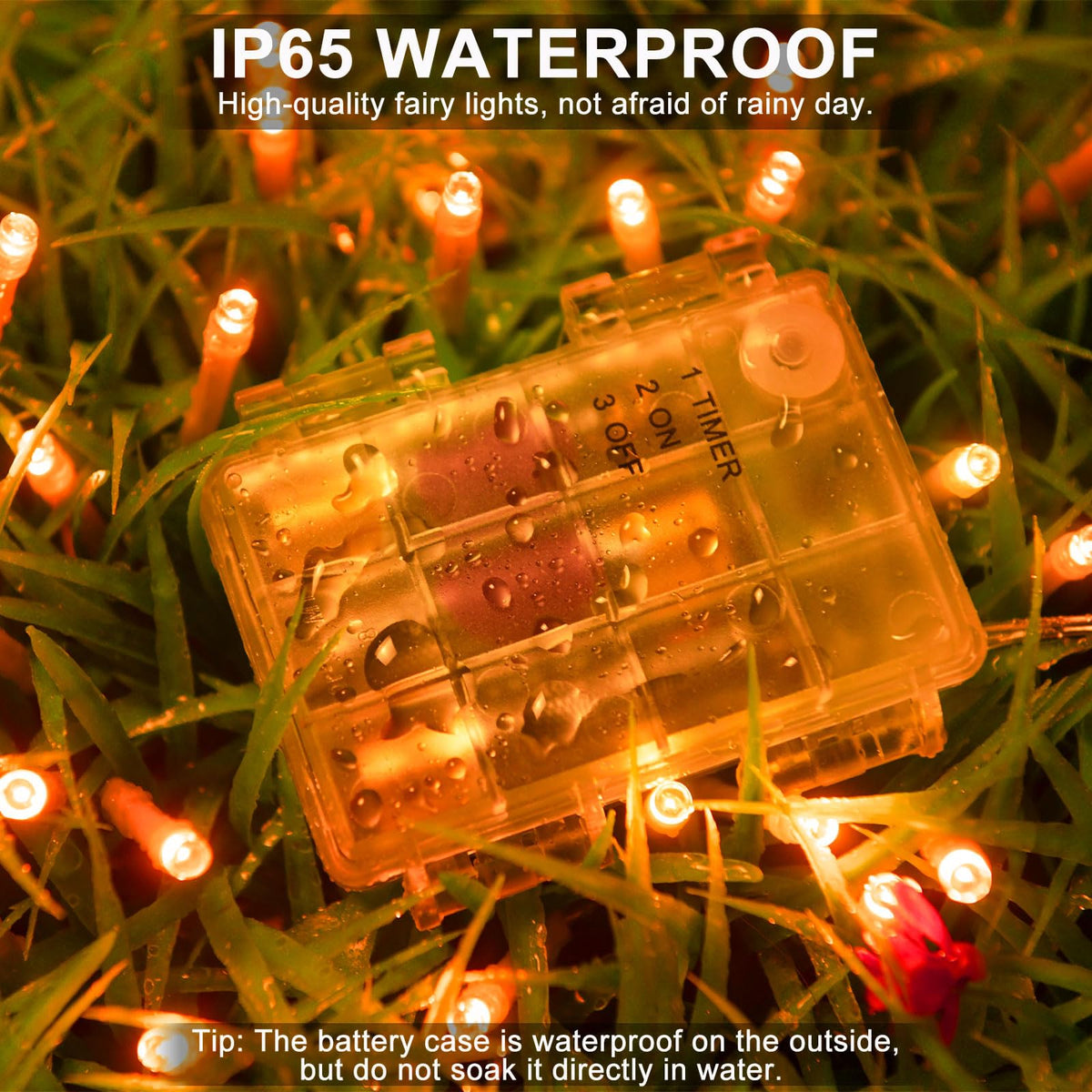 Dalugo Battery Fairy Lights, 3M 30 LED Warm White String Lights with 6h Timer, IP65 Waterproof Battery Powered Fairy Lights for Indoor Outdoor Christmas Decorations
