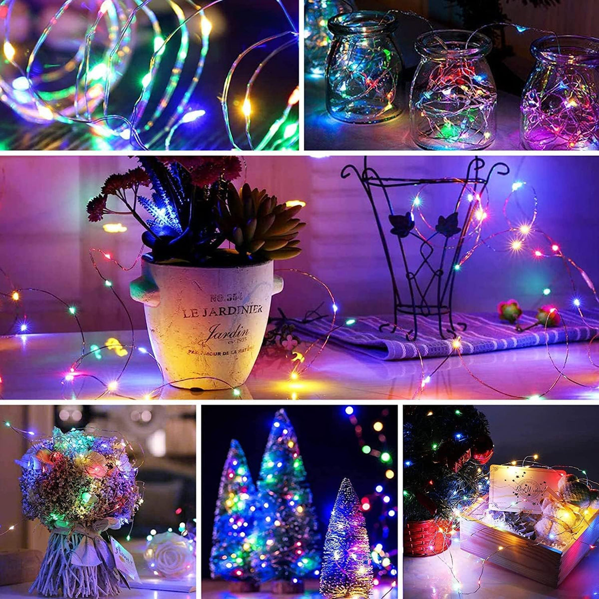 Lezonic 2Pack Solar String Lights Waterproof,12M/40Ft 120LED Garden Lights