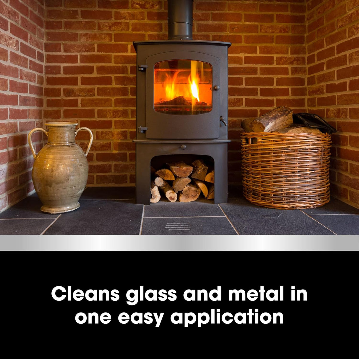 Furniture Clinic Stove Care Kit – Clean and Restore Log Burners, Grates, & Fireplaces – Removes Soot and Dirt – Stove Glass & Metal Cleaner and Stove Polish