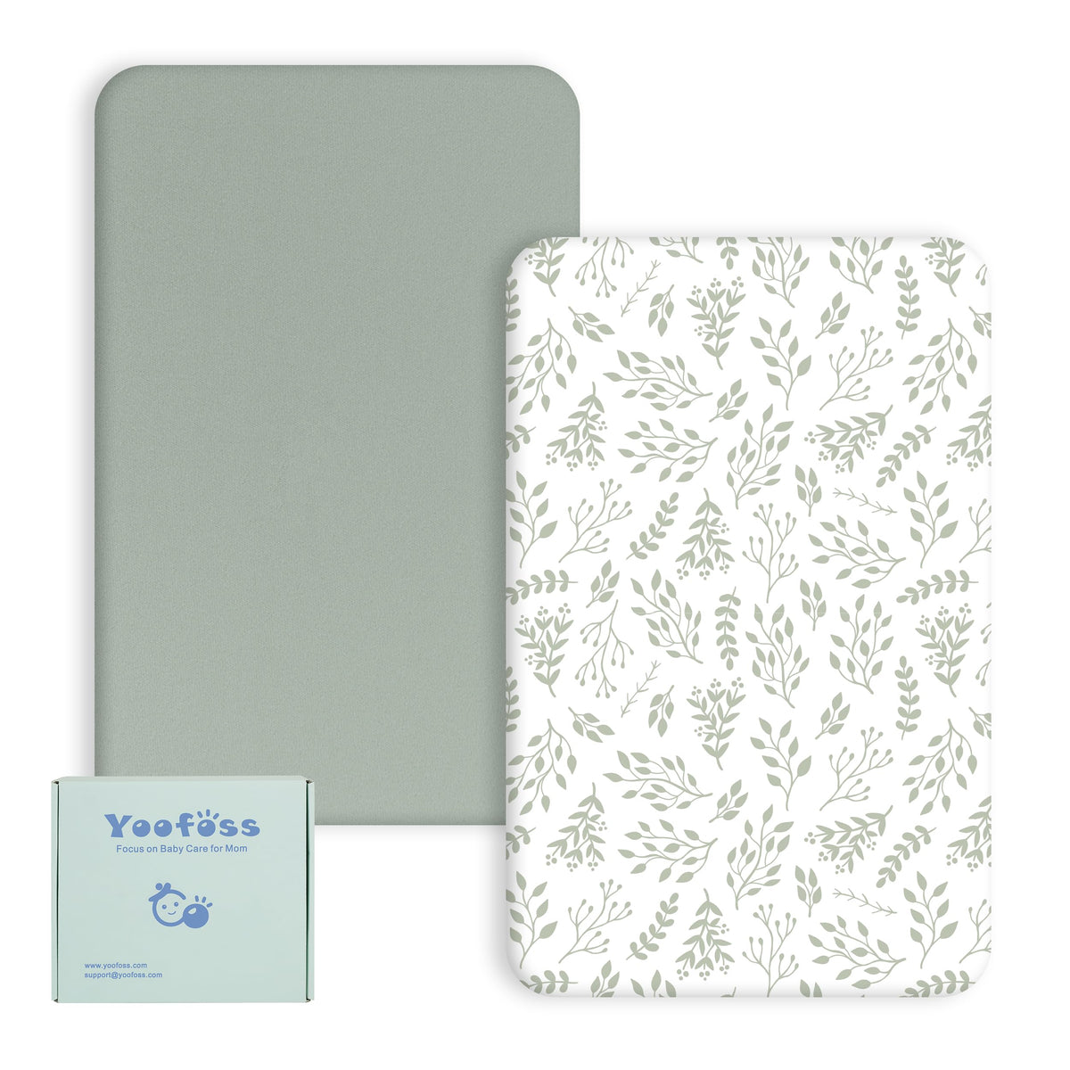 Yoofoss Moses Basket Sheets 41 x 84 cm, Fitted Soft & Breathable Microfiber Pram Sheet for Newborn Baby Boy and Girl, Crib Bassinet Mattress Protector Snuzpod Bedside 2 Pack