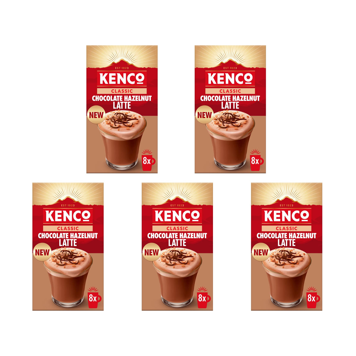 Kenco Iced Hot Salted Caramel Latte Sachets x8 (Pack of 5, Total 40 Sachets)