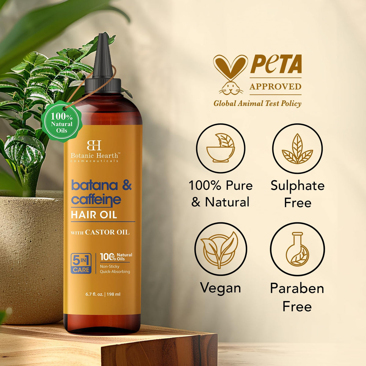Botanic Hearth Argan & Biotin Hair Oil, 198 ml