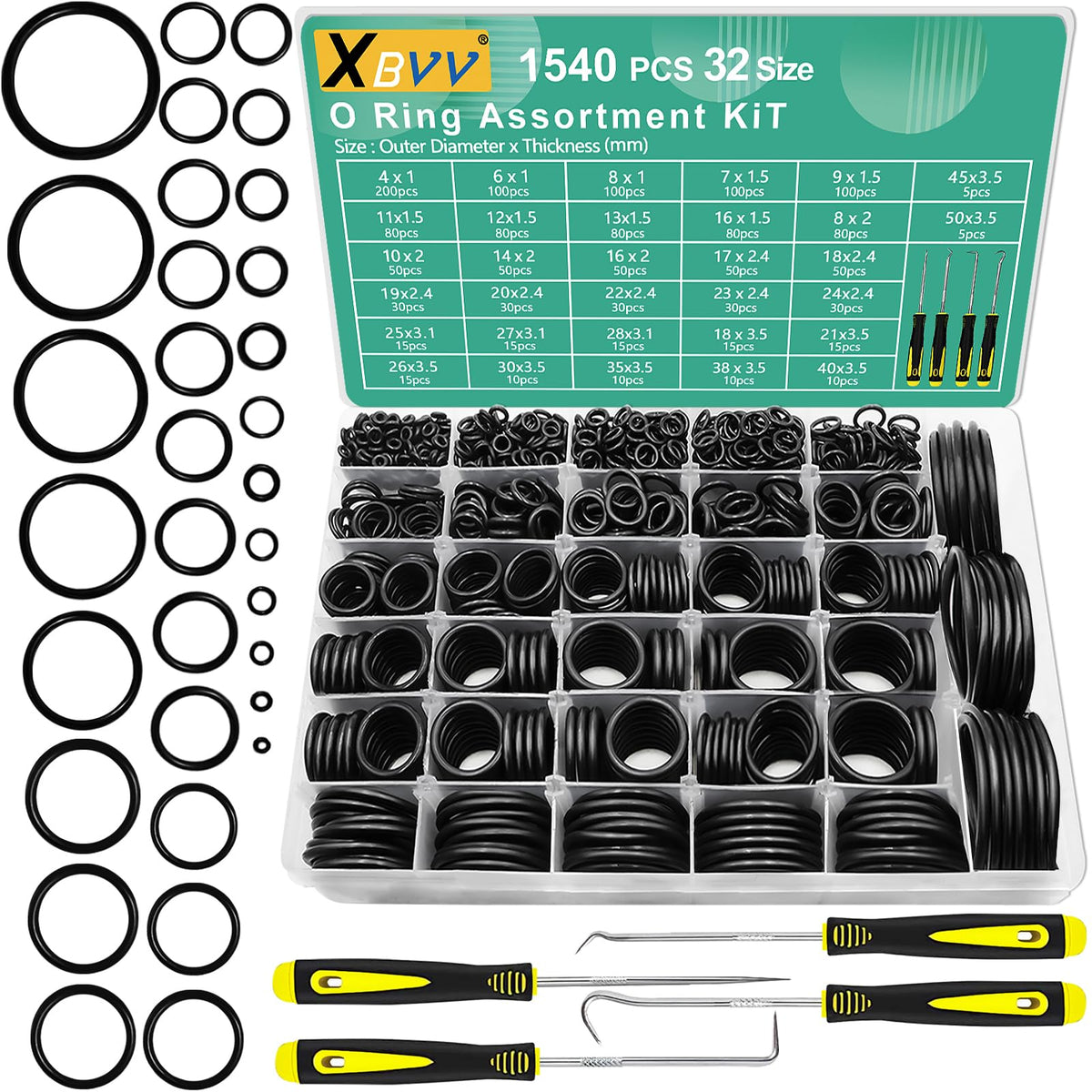 XBVV 20 Sizes O Rings O Rings Rubber Assorted Seal Kit