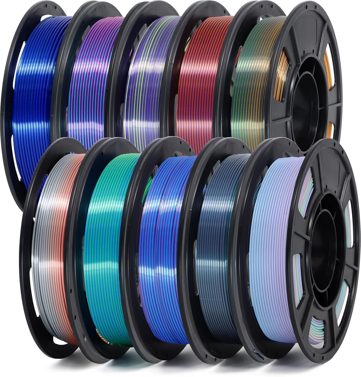 YOUSU 3D Printer Filament Bundle,Glow in The Dark Filament Multicolor,PLA Filament 1.75 mm,Green, Blue,Purple and Rainbow Accuracy +/- 0.03 mm,250g X 4 Pack