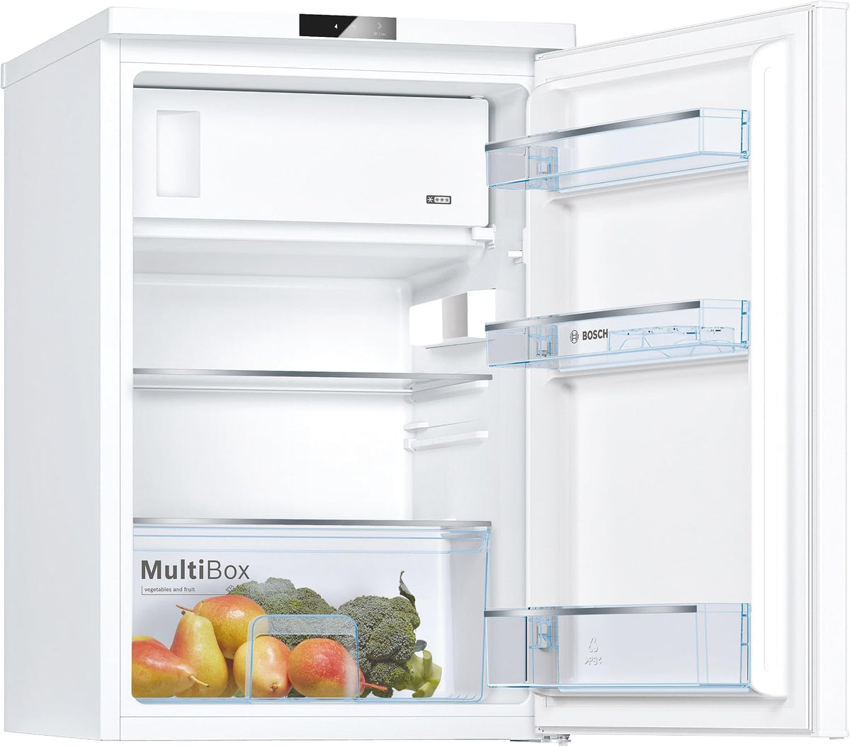 Bosch Series 2 KTR15NWEAG Under Counter Fridge, MultiBox, Door alarm, White