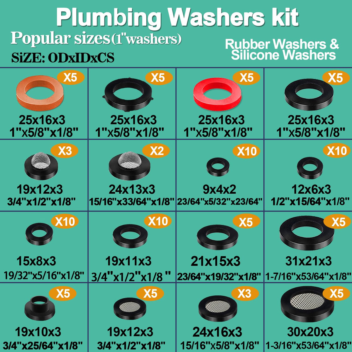 XBVV 20 Sizes O Rings O Rings Rubber Assorted Seal Kit