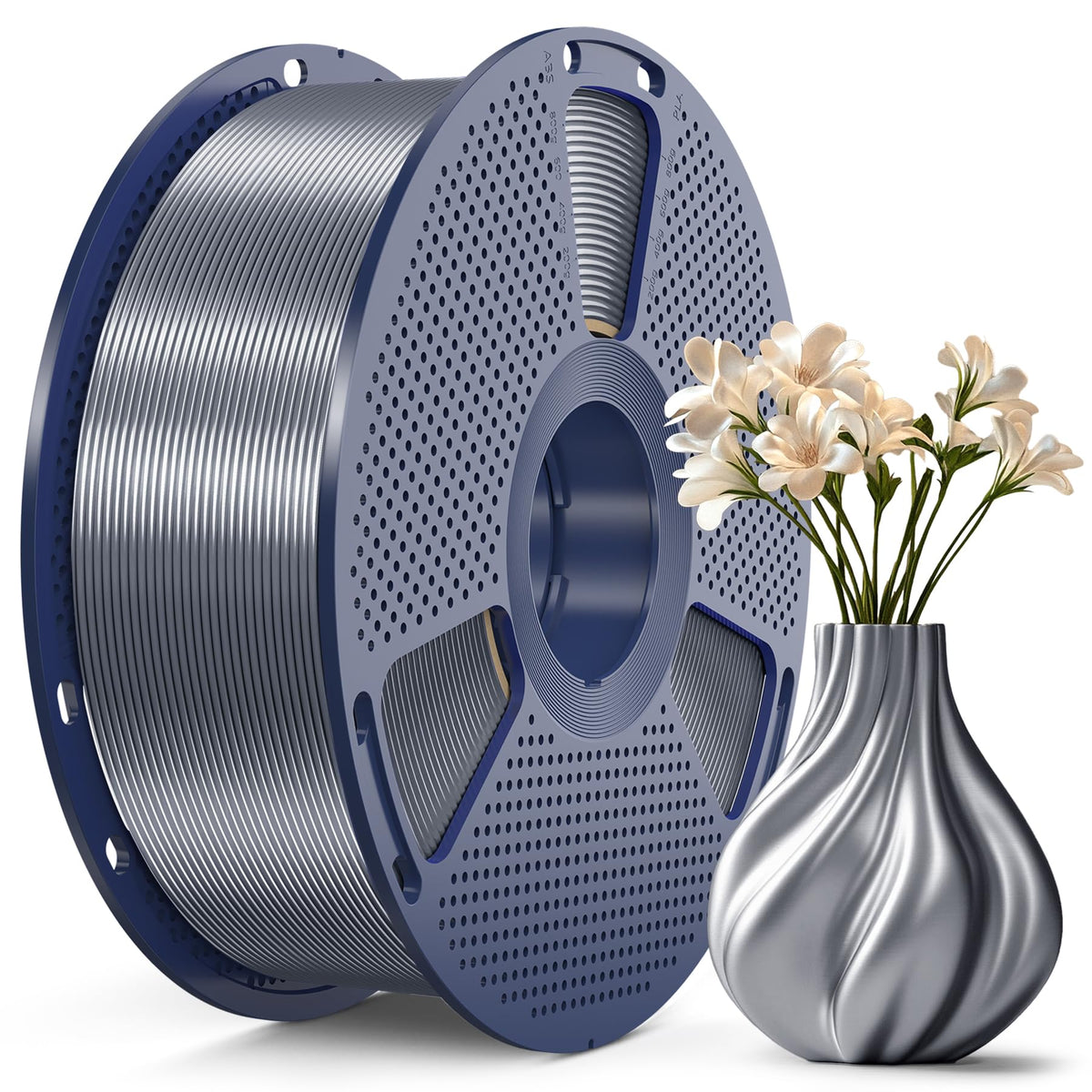 SUNLU Silk PLA+ Filament, Shiny Metallic Silk 3D Filament 1.75mm