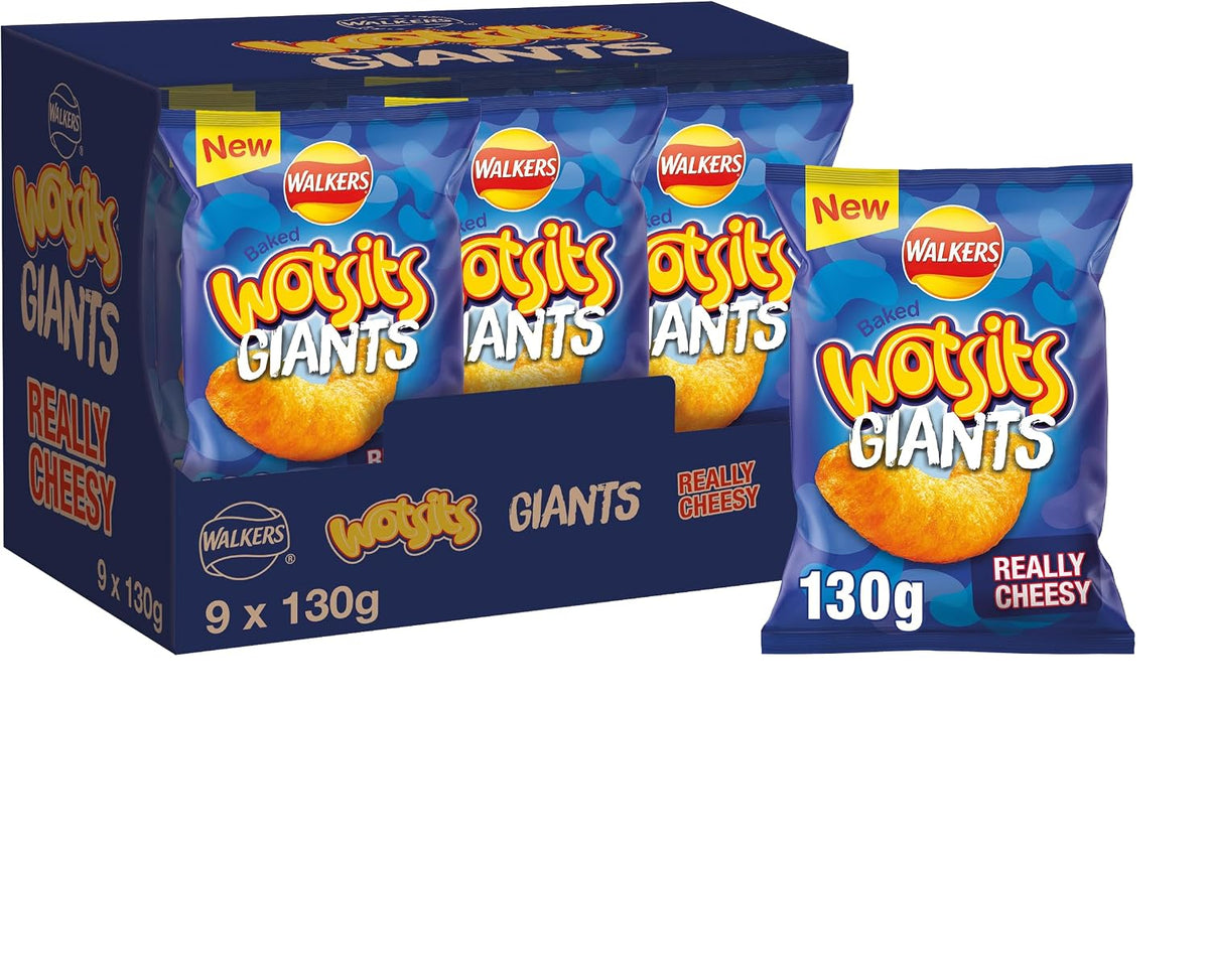 Walkers Wotsits Giants Really Cheesy Vegetarian Baked Snacks 130 g