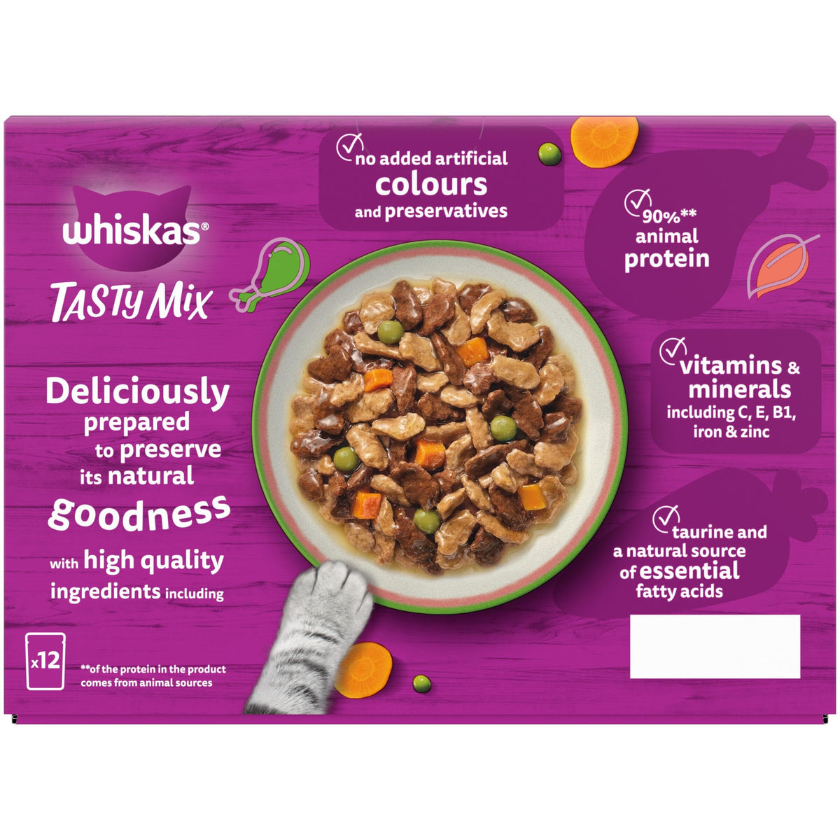 whiskas Tasty Mix 1+Chef´s Choice in Gravy 40x85g Pouches, Adult Cat Food