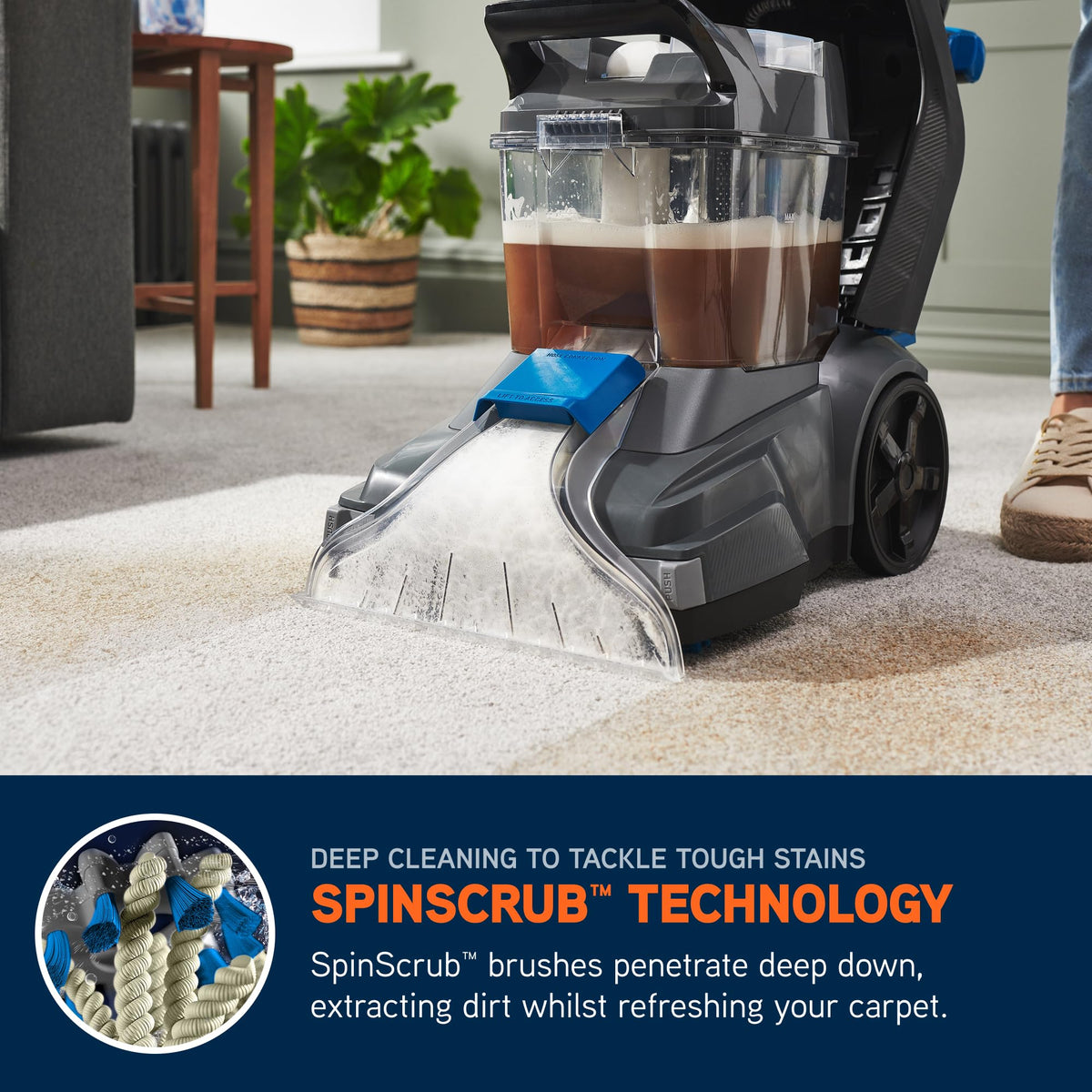 Vax SpinScrub Power Plus Upright Upholstery & Carpet Cleaner CDCW-SSXA