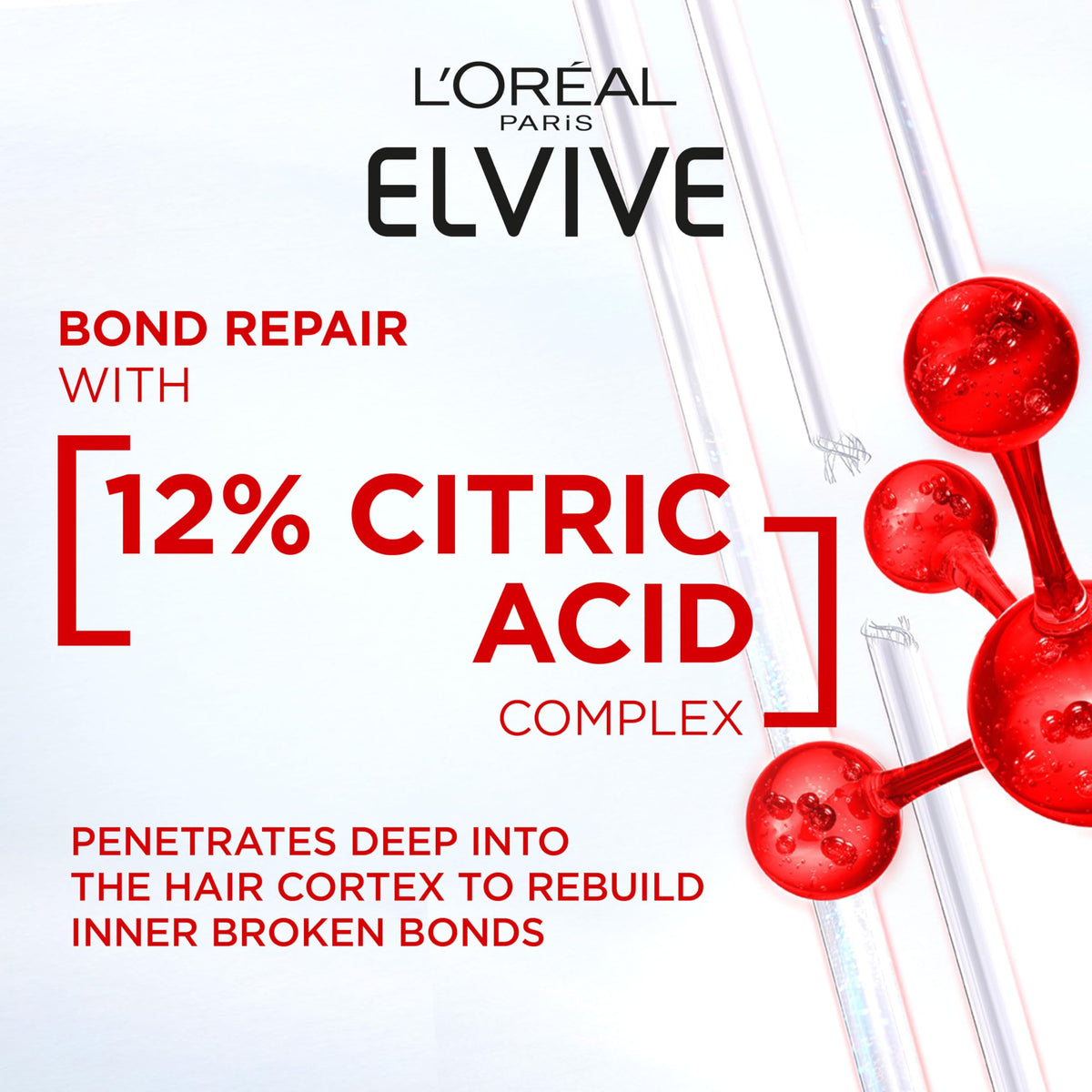 L'Oréal Paris Elvive Bond Repair Sulphate-Free Shampoo, Damaged Hair, 200ml