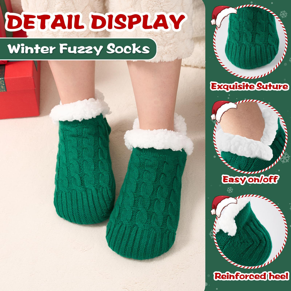 Niorasen Fluffy Slipper Socks Women Men, Winter Gift for Her, UK 4-9