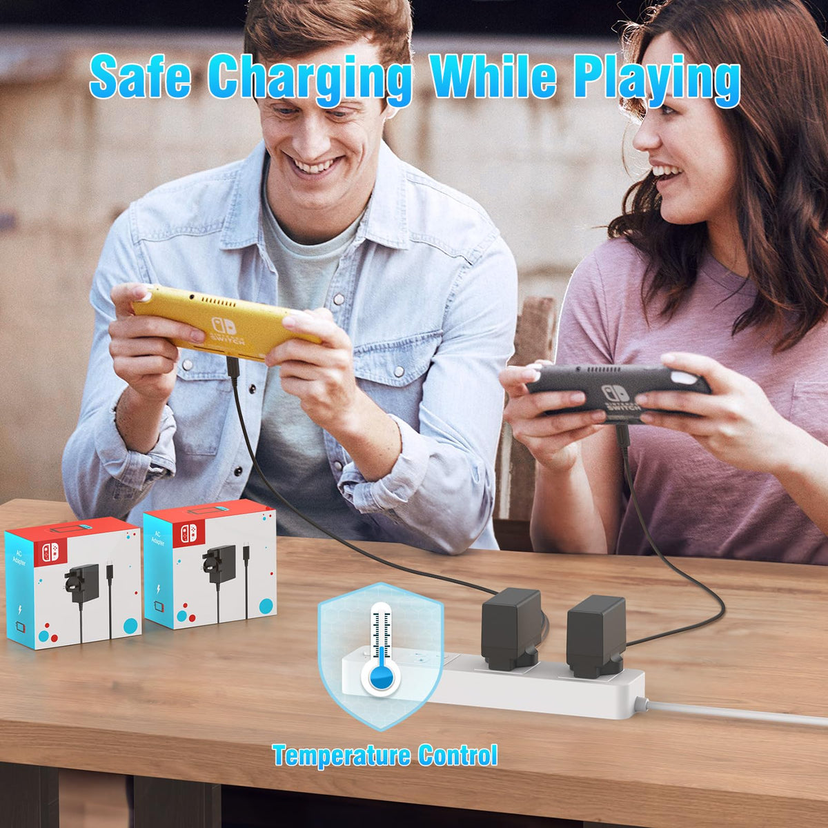 Charger for Nintendo Switch, 45W Fast Charging AC Adapter Power Supply With 5FT USB C Cable for Switch Lite/OLED/Deck Dock/Pro Controller, Support TV Mode