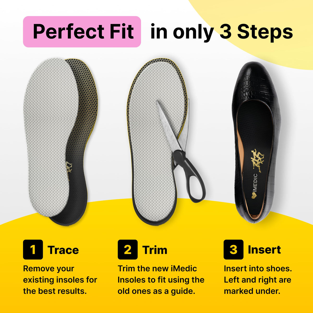 iMedic Orthotic Insoles for Plantar Fasciitis, Size L UK 9-10